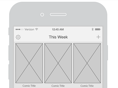 Pull List Home Wireframe app comic books wireframe