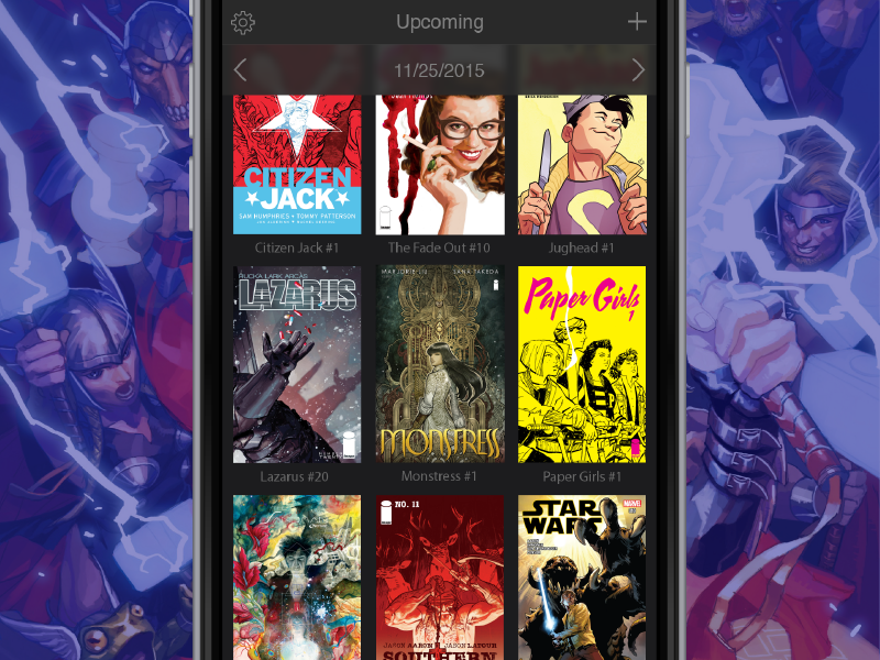 Pull List Upcoming ios iphone mockup tracking subscription list pull book comic