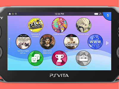 PS Vita Homescreen Redesign playstation sony ui video games vita