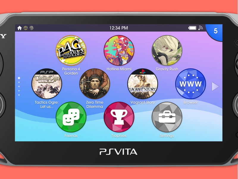 PS Vita Homescreen Redesign video games ui vita sony playstation