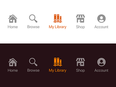Nav Bar Icons account home icon icons ios library search shop