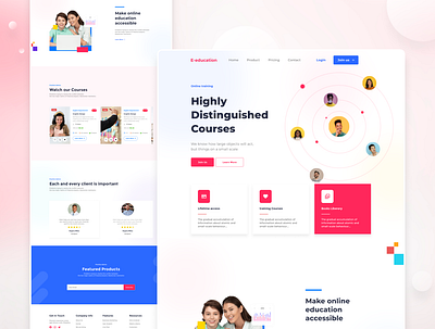 E-learning platform UI Design landing page ui uiux ux web design website website design