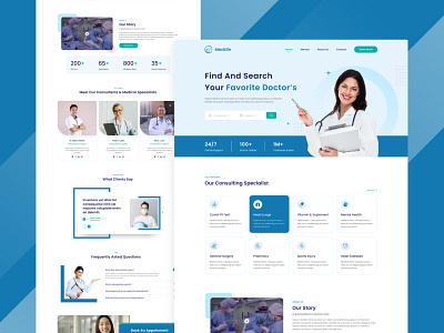 Online health care service landing page design figma hospital landing page ui ux web design website