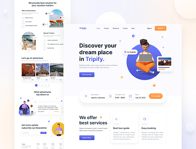 Clean UI for travel agency company figma graphic design landing page ui uiux ux web design website website design