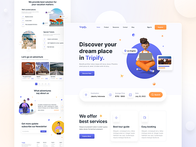 Clean UI for travel agency company