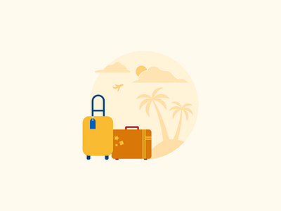 Travel Smarter with NerdWallet airplane branding design destination illustration luggage luggage tag tropical vector