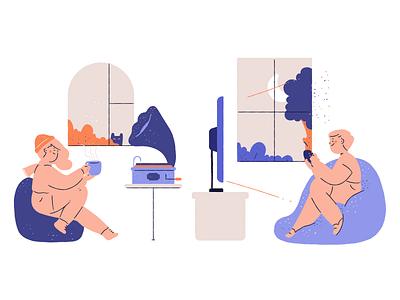 People at home illustrations