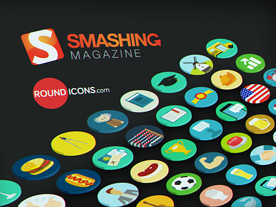 Smashing Magzine Article Featuring Round Icons Free Set colorful feature flat icon set icons magazine round smashing ui vector web design