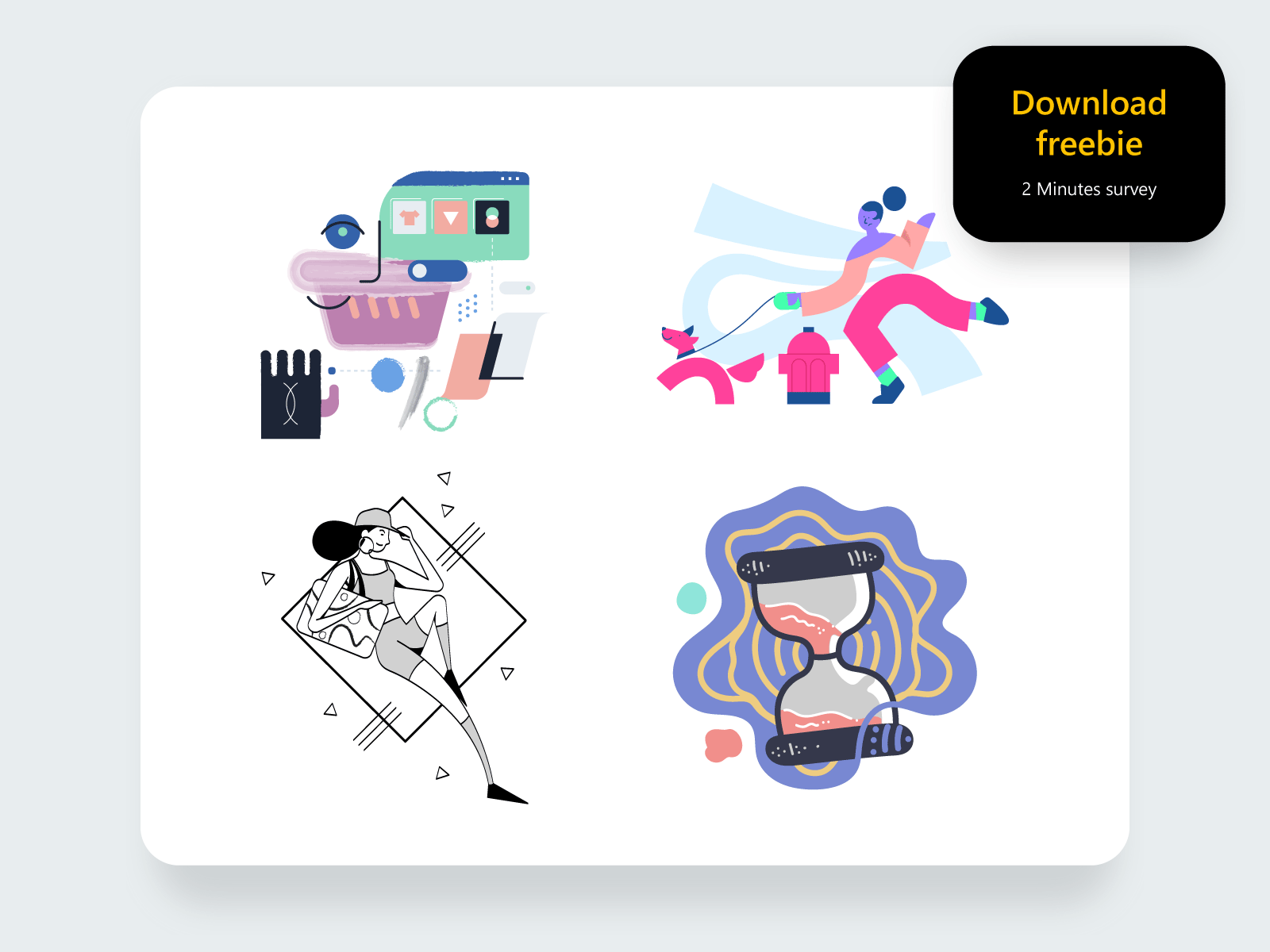 Free illustrations pack doodle illustration illustrator loading outline pet shopping sketch spot svg time vector website