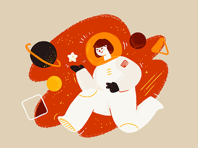 Space Astronaut illustration astronaut brush character dots error 404 explore illustration illustrator landing maintenance moon repair settings space vector