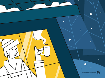 Winter Night closeup ai cube cubic cubism hut ice illustration illustrations illustrator landing page skating snow sports svg vector winter winter is coming winterboard