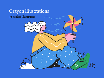 Crayon illustrations for UI branding character crayon creative design doodle happy illustration illustrations landing page outline sketch svg ui