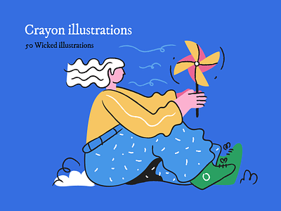 Crayon illustrations for UI