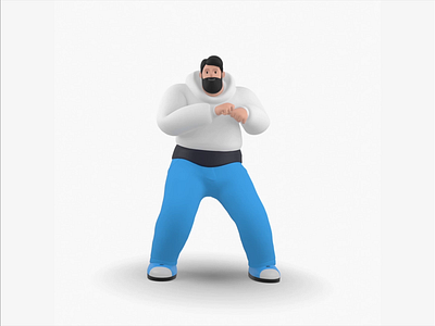 Zima 3D man Dancing illustration 3d animated animation character dance download getillustration happy illustration man stock