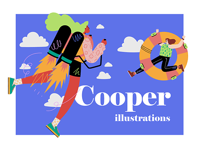 Cooper illustrations pack color colorful creative figma flat hipster illustration illustrations sketch ui vector web