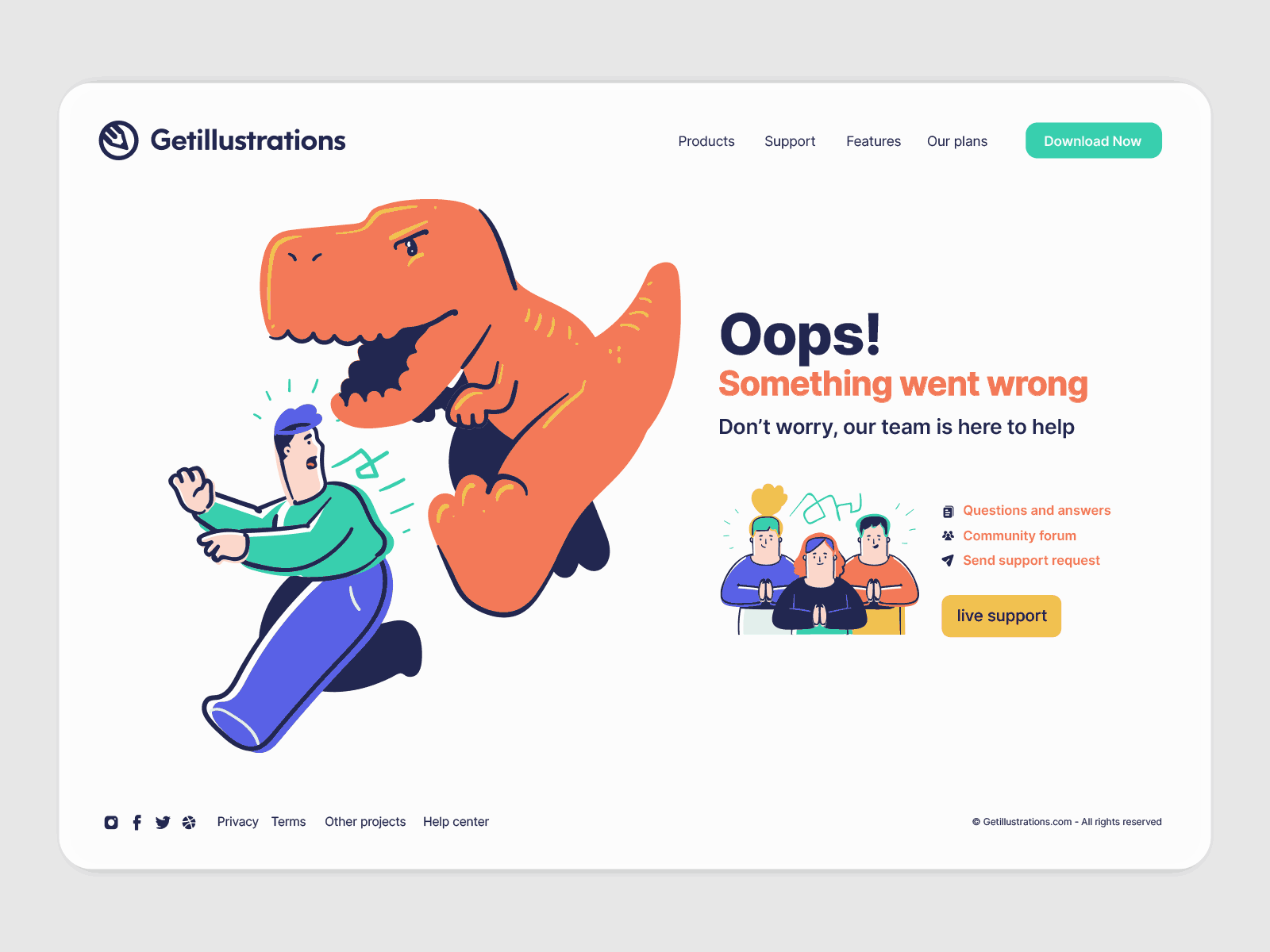 Error 404 web page - POP illustrations