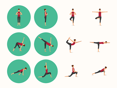 Yoga Poses Icons Set flat icons iconset illustration meditation pixel perfect poses positions serenity vector yoga