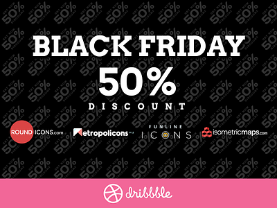 Black Friday - Dribbblers Discount black friday cheap dribbble exclusive flat icon set icons isometric line maps