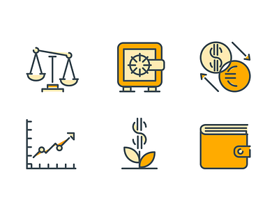 Finance pack Funline Icons exchange filled finance flat icon icons line money rates safe vector wallet