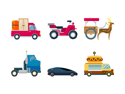 Flat Icons 2 Transportation