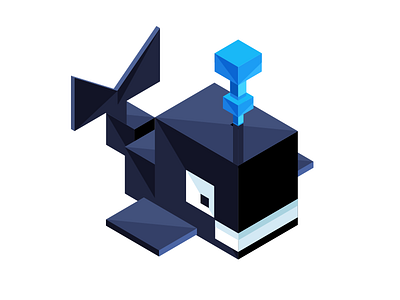 Isometric Icons Debut colored cube fish geometrical grid icon icons isometric isometrical whale