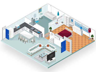 Isometric Rooms Extension Pack ai bed builder detailed isometric maps psd room svg vector