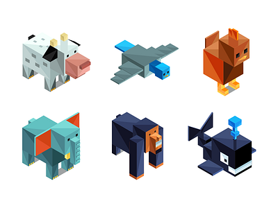 Isometric Animals Icons animals bird chick cow elephant gorilla icon icons isometric whale zoo