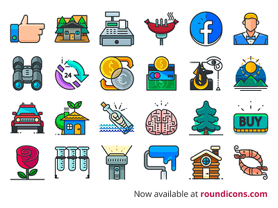 1000 Filled Outline Icons Pack Released clean colourful filled flat icon icons outline pack psd set svg vector