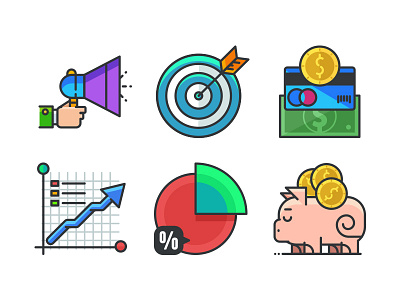 Business Filled Outline Icons advertise business cash economy filled icon icon set icons infographic money outline pack