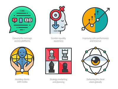 Business and Development Filled Outline Icons Pack