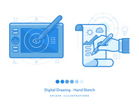 Graphic design and digital drawing Icon Illustrations