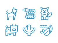 Animals And Pets Line Icons