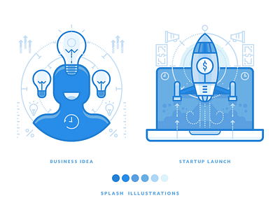 Startup Icon Illustrations avatar business clean icon idea illustrations presentation rocket startup vector