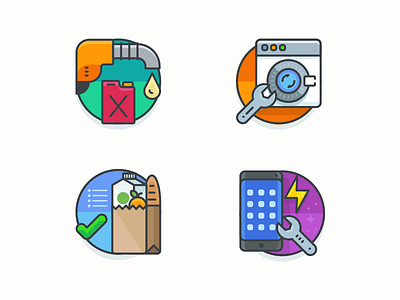 Custom Icons for Handy Heroes custom delivery design filled fuel groceries icons laundry mobile outline repair