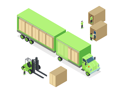 Isometric Moving Company Truck icons boxes custom design icons isometric man maps truck vector