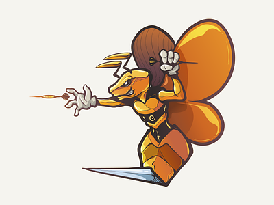 Bee Mascot - Dart League angry bee darts hand drawn illustrated illustrations mascot vector