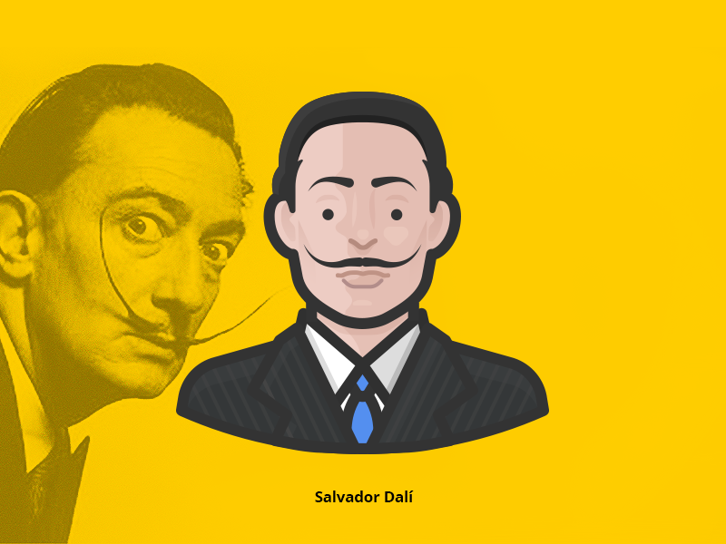 Salvador Dali Avatar Icon by Ramy Wafaa on Dribbble