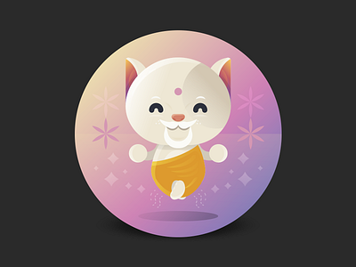 Guru cat flat icon cat flat icon guru icons vector yoga