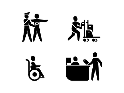 Airport Glyph Icons airport figure glyph icon icon set icons inspection man sign solid stickman wheelchair