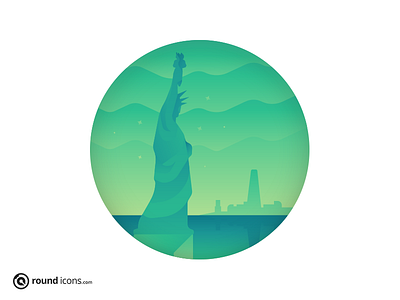Statue Of Liberty Flat Icon america flat gradient icon icon set icons liberty statue pack usa