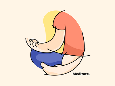Freehand Line Illustration drawing illustration line man meditate meditation vector woman