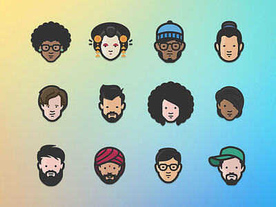 Diversity Avatar Icons Pack avatars diversity faces icons man pack people vector woman