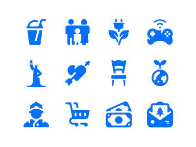 Roundies 2000 Solid Icons blue glyph icon icons pack set solid vector