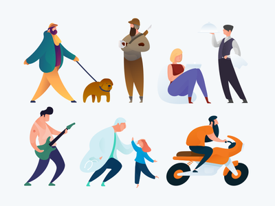 Curvy People Illustrations update avatars bike doctor drawing girl icon illustrations man people vector