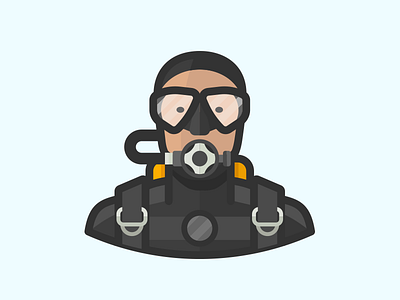 Scuba Diver Avatar avatar diver diving man scuba underwater vector watersports