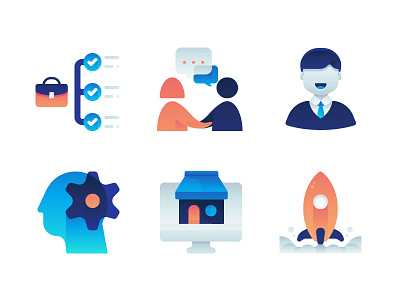 Gradient Business Icons