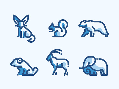 Animals Line Icons Duo Tone animals blue duo filled icon pack icons line outline