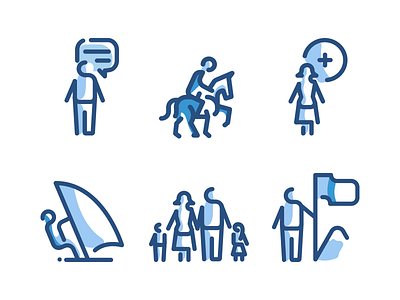 People Line Icons avatar blue communication icon pack icons line people users
