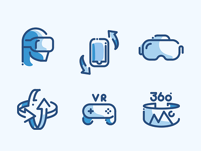 VR AR Line Icons ar augmented icon set icons line oculus virtual reality vr