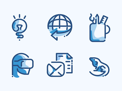 500 Line icons duo tone pack icon icon set icons idea lizard logistics mail virtual reality vr